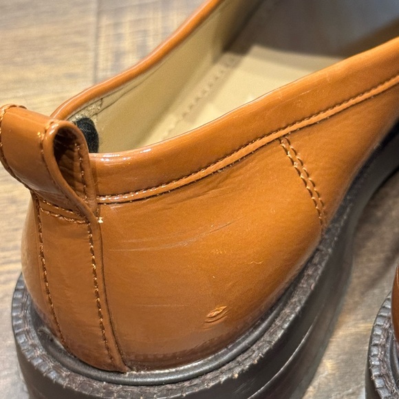 Sam Edelman Tan Loafers with Gold Chain Detail - Picture 3 of 6